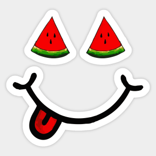 Watermelon & Smile (in the shape of a face) Sticker